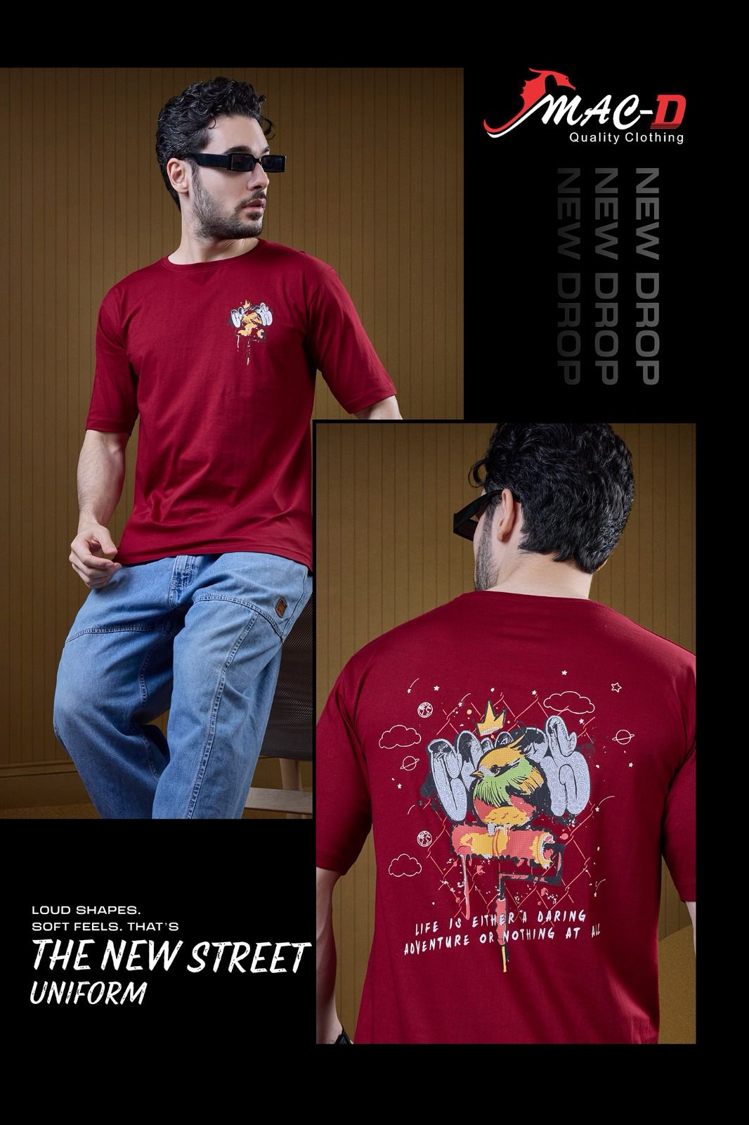 Gsm 180-190 Cat 5827 Mac D Cotton Mens Tshirts Exporter