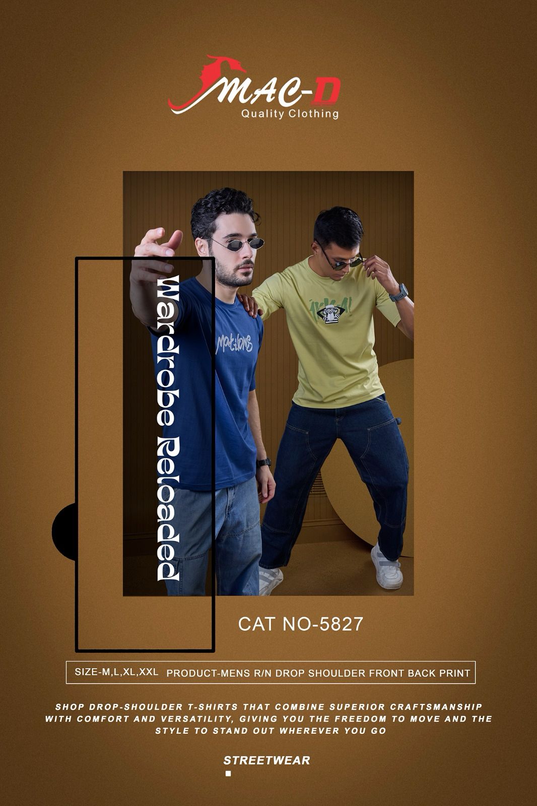 Gsm 180-190 Cat 5827 Mac D Cotton Mens Tshirts Exporter