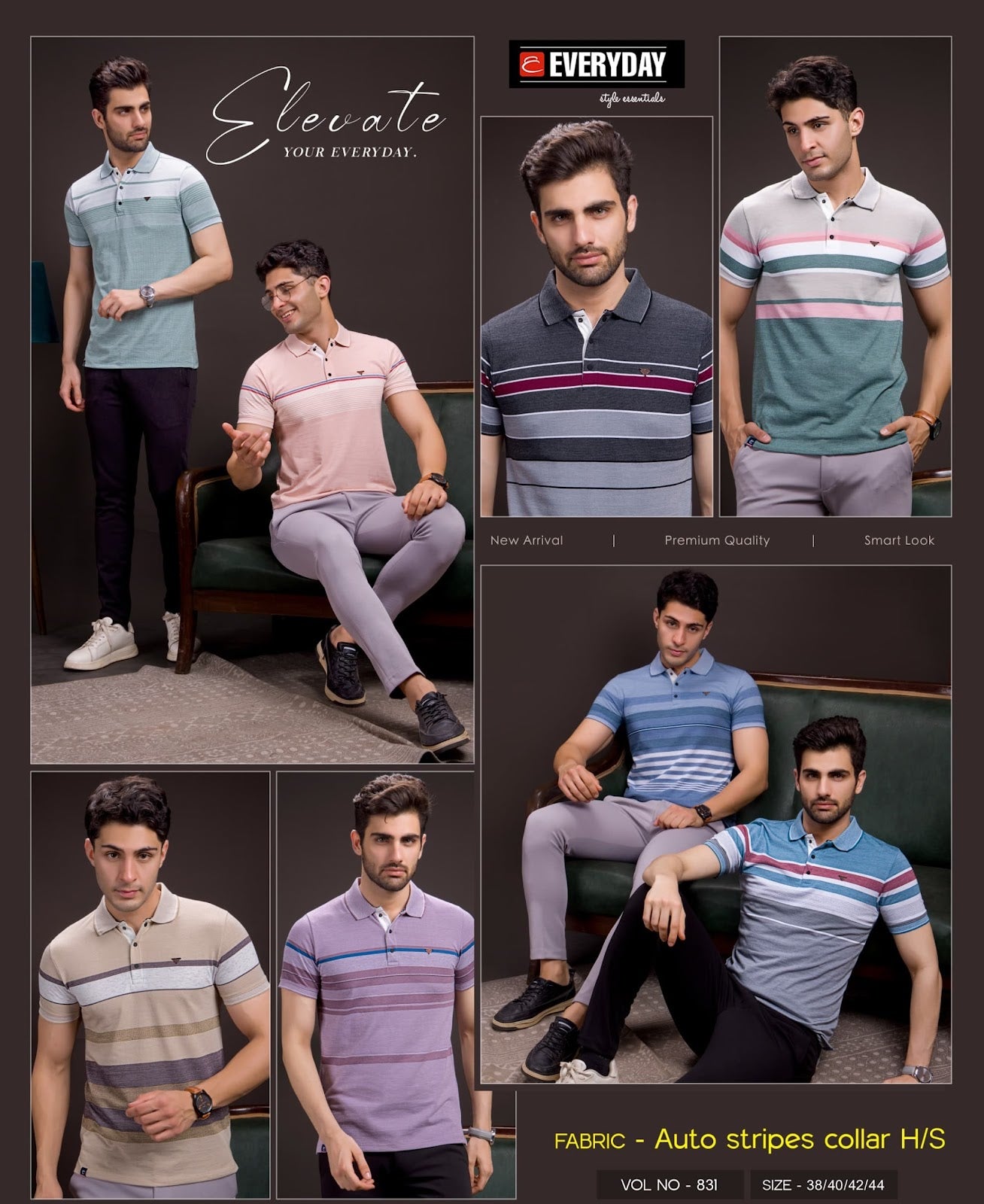 Gsm 215-220 Vol 831 Everyday Auto Stripes Mens Tshirts Exporter