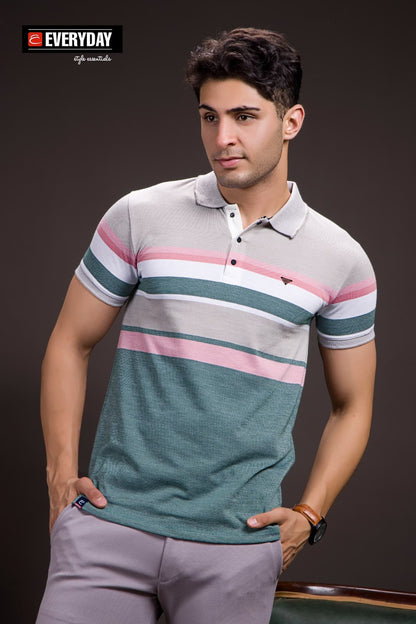 Gsm 215-220 Vol 831 Everyday Auto Stripes Mens Tshirts Exporter