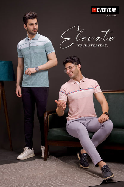 Gsm 215-220 Vol 831 Everyday Auto Stripes Mens Tshirts Exporter