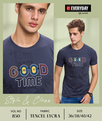 Gsm 220-225 Vol 850 Everyday Tencil Lycra Mens Tshirts Wholesaler India