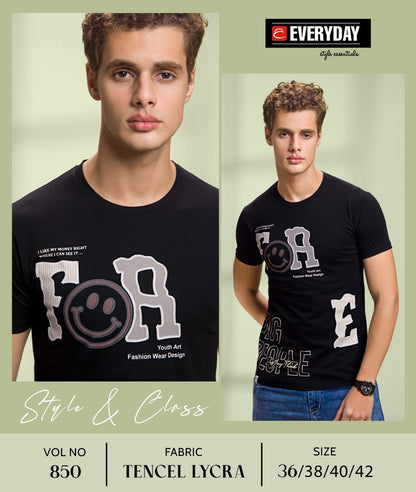 Gsm 220-225 Vol 850 Everyday Tencil Lycra Mens Tshirts Wholesaler India