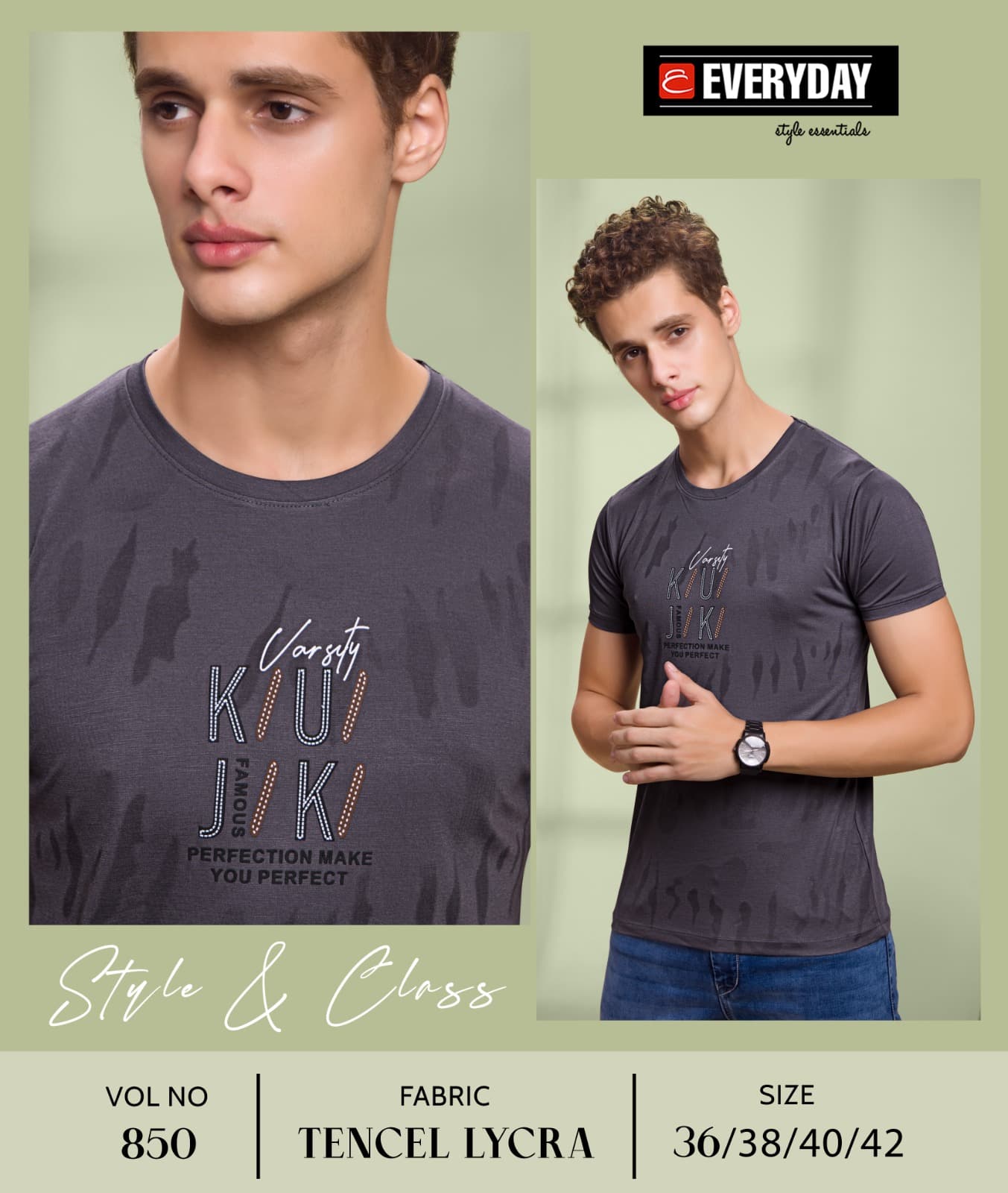 Gsm 220-225 Vol 850 Everyday Tencil Lycra Mens Tshirts Wholesaler India