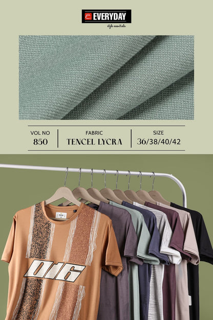 Gsm 220-225 Vol 850 Everyday Tencil Lycra Mens Tshirts Wholesaler India
