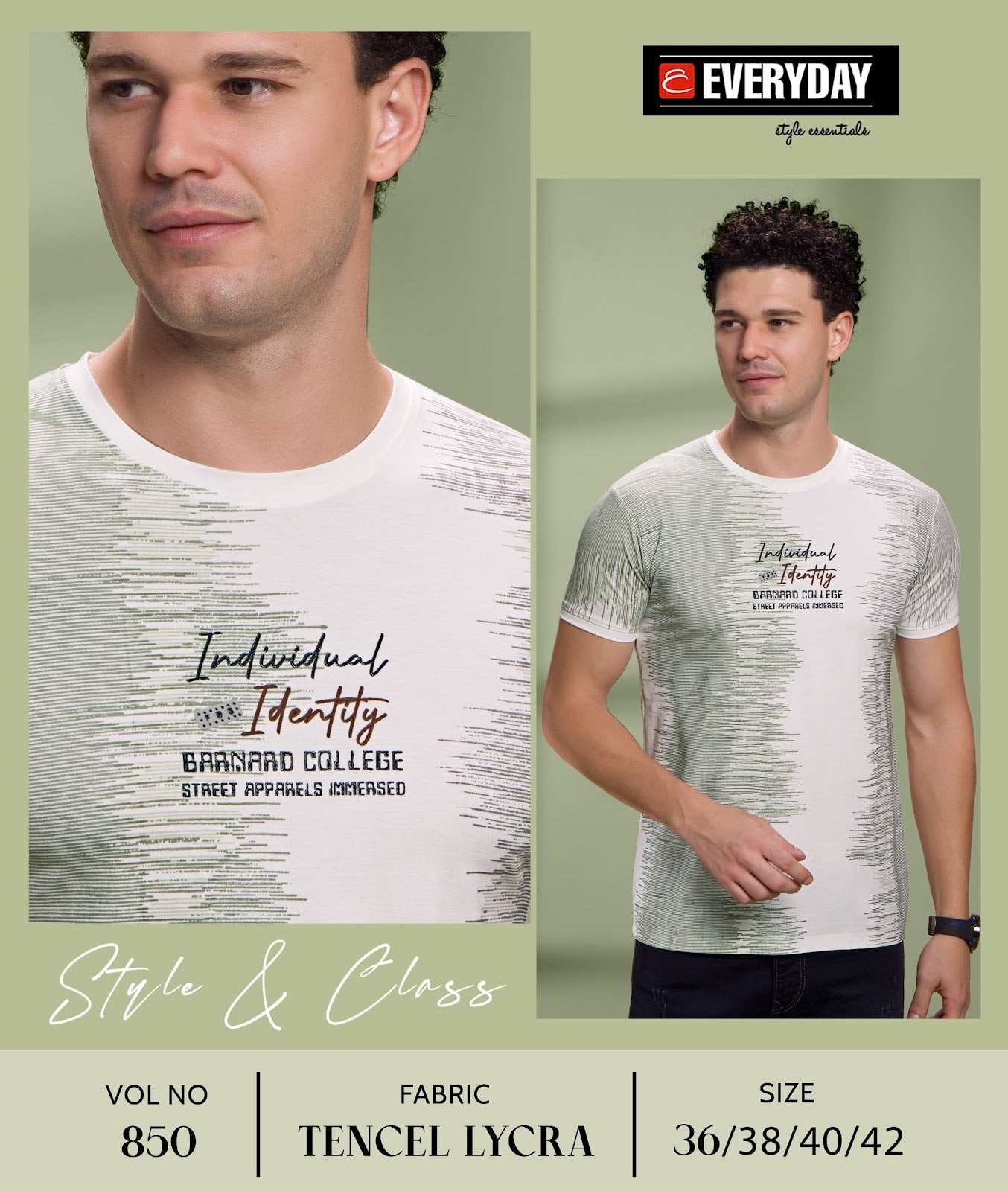 Gsm 220-225 Vol 850 Everyday Tencil Lycra Mens Tshirts Wholesaler India