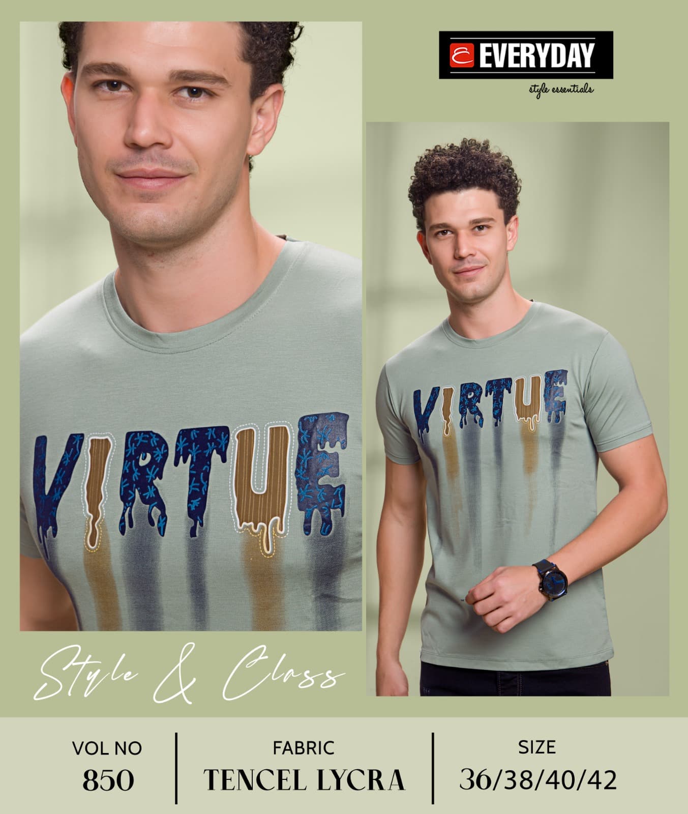 Gsm 220-225 Vol 850 Everyday Tencil Lycra Mens Tshirts Wholesaler India