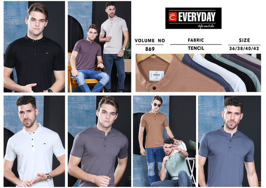 Gsm 220-225 Vol 869 Everyday Tencil Lycra Mens Tshirts Wholesale Price