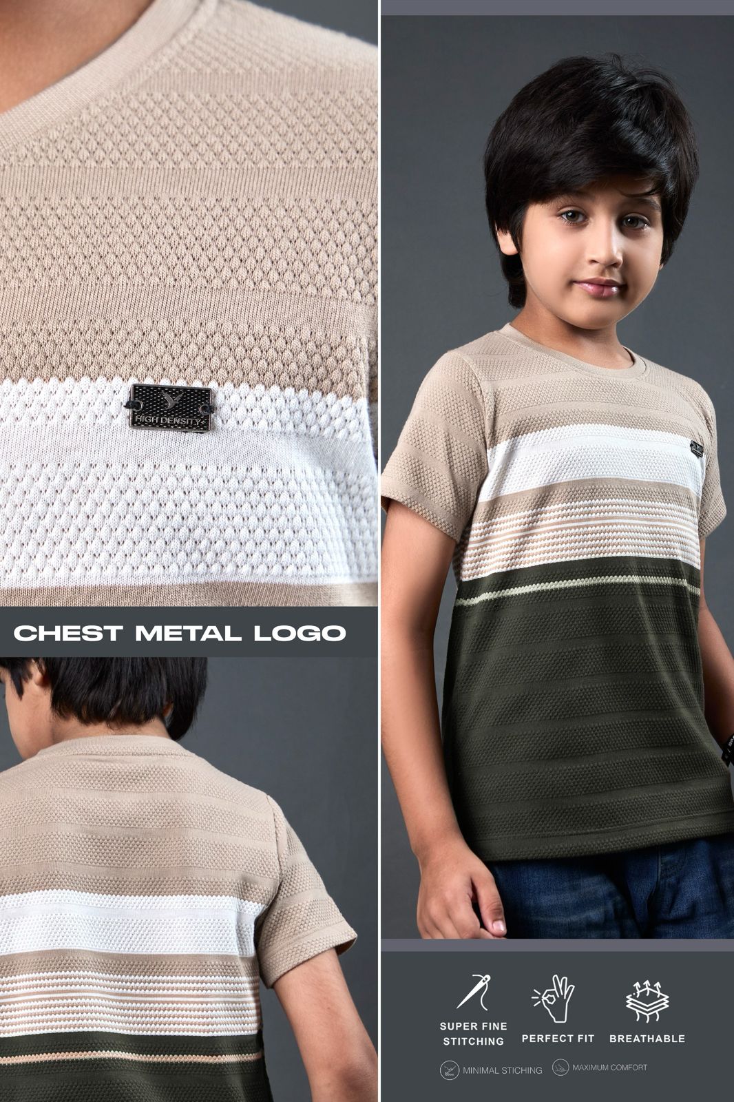 Gsm 220-230 Vno 3930 -3935 High Density Knit Boys Tshirt Manufacturer Gujarat