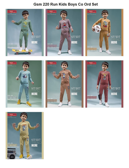 Gsm 220 Run Kids Fleece Boys Co Ord Set Wholesaler Ahmedabad