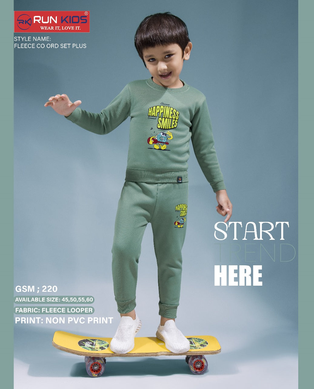 Gsm 220 Run Kids Fleece Boys Co Ord Set Wholesaler Ahmedabad