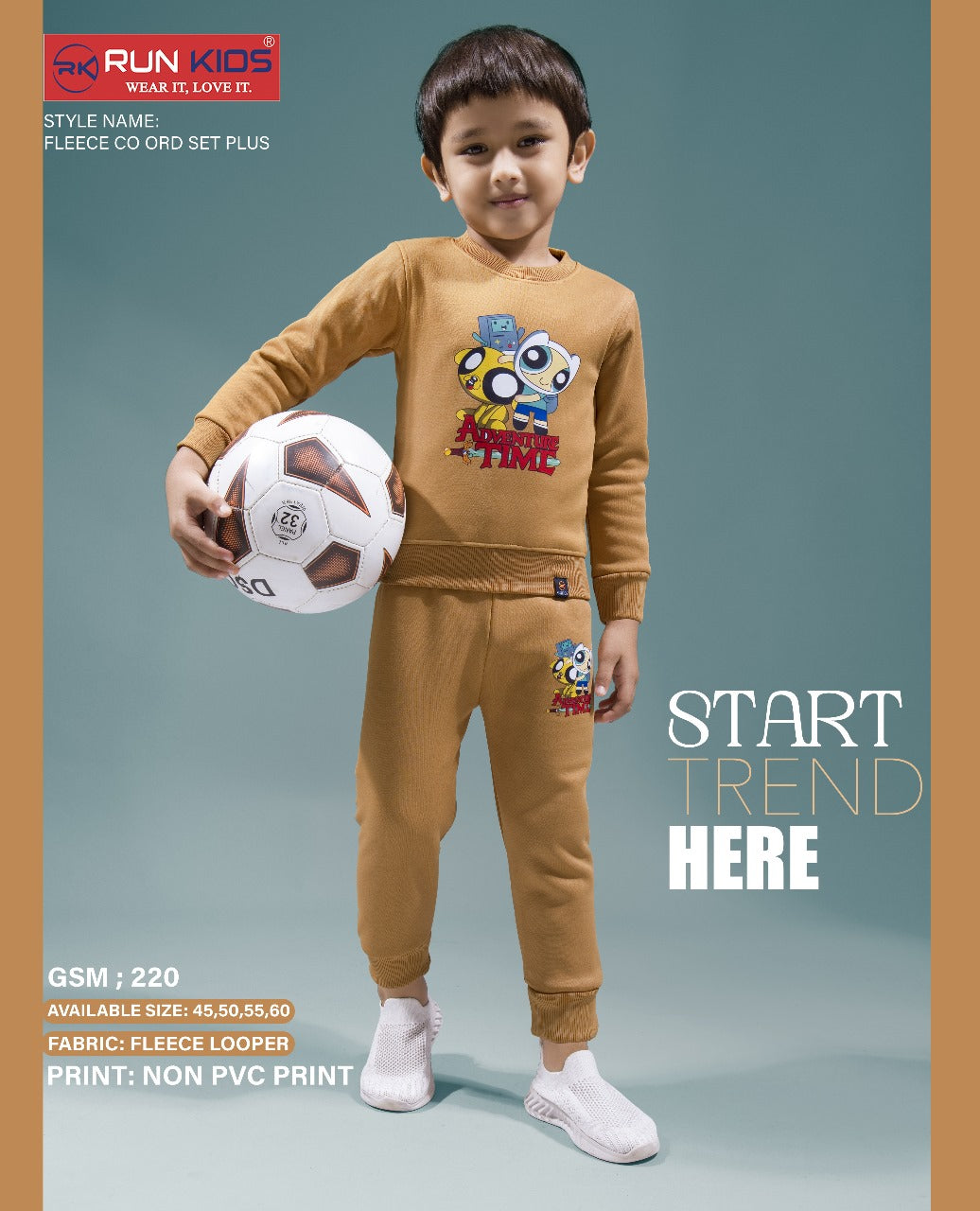 Gsm 220 Run Kids Fleece Boys Co Ord Set Wholesaler Ahmedabad