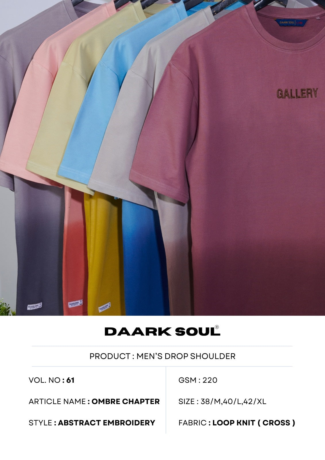 Gsm 220 Vol 61 Daark Soul Knit Mens Tshirts Supplier