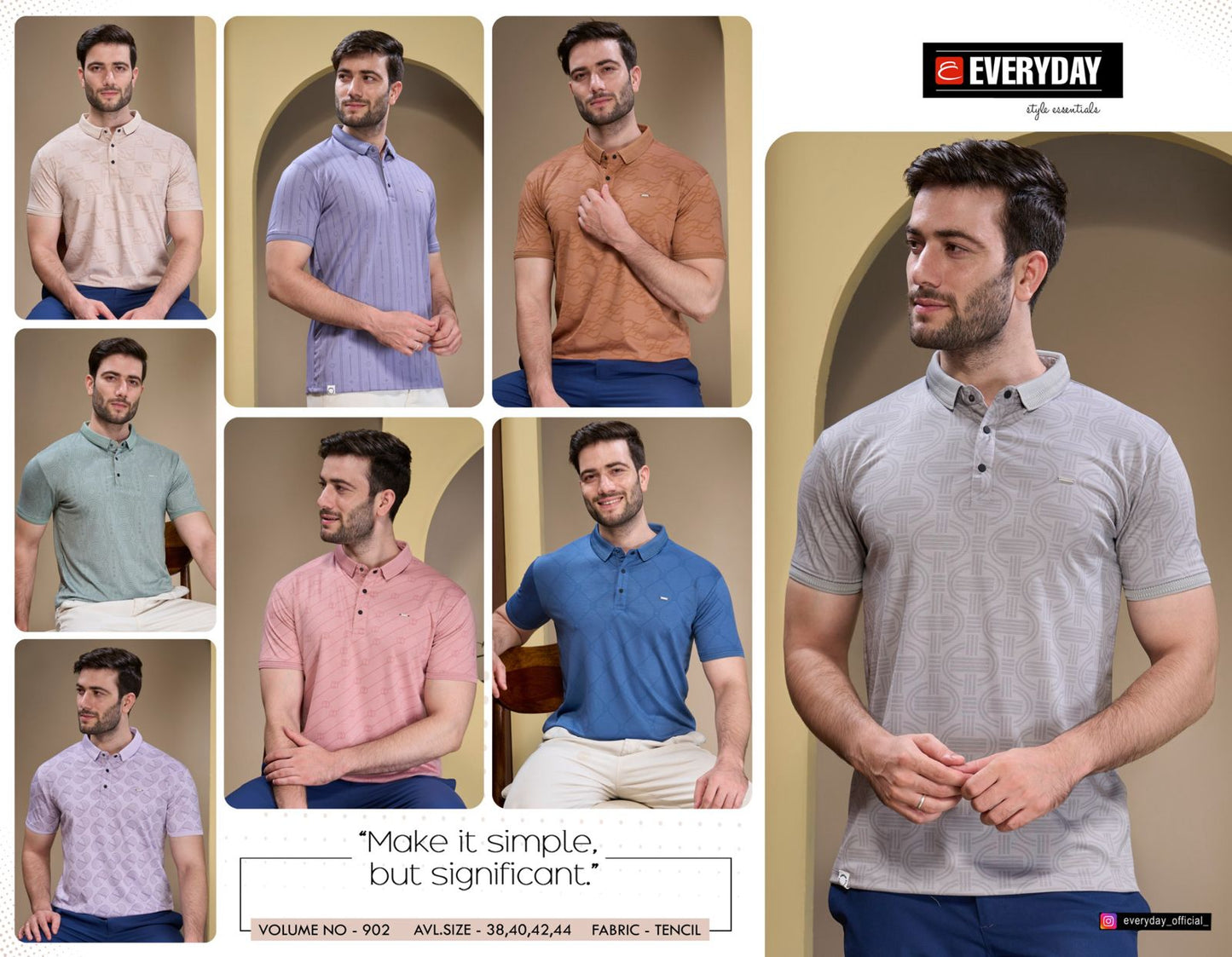 Gsm 225-230 Vol 902 Everyday Tencil Mens Tshirts Exporter India