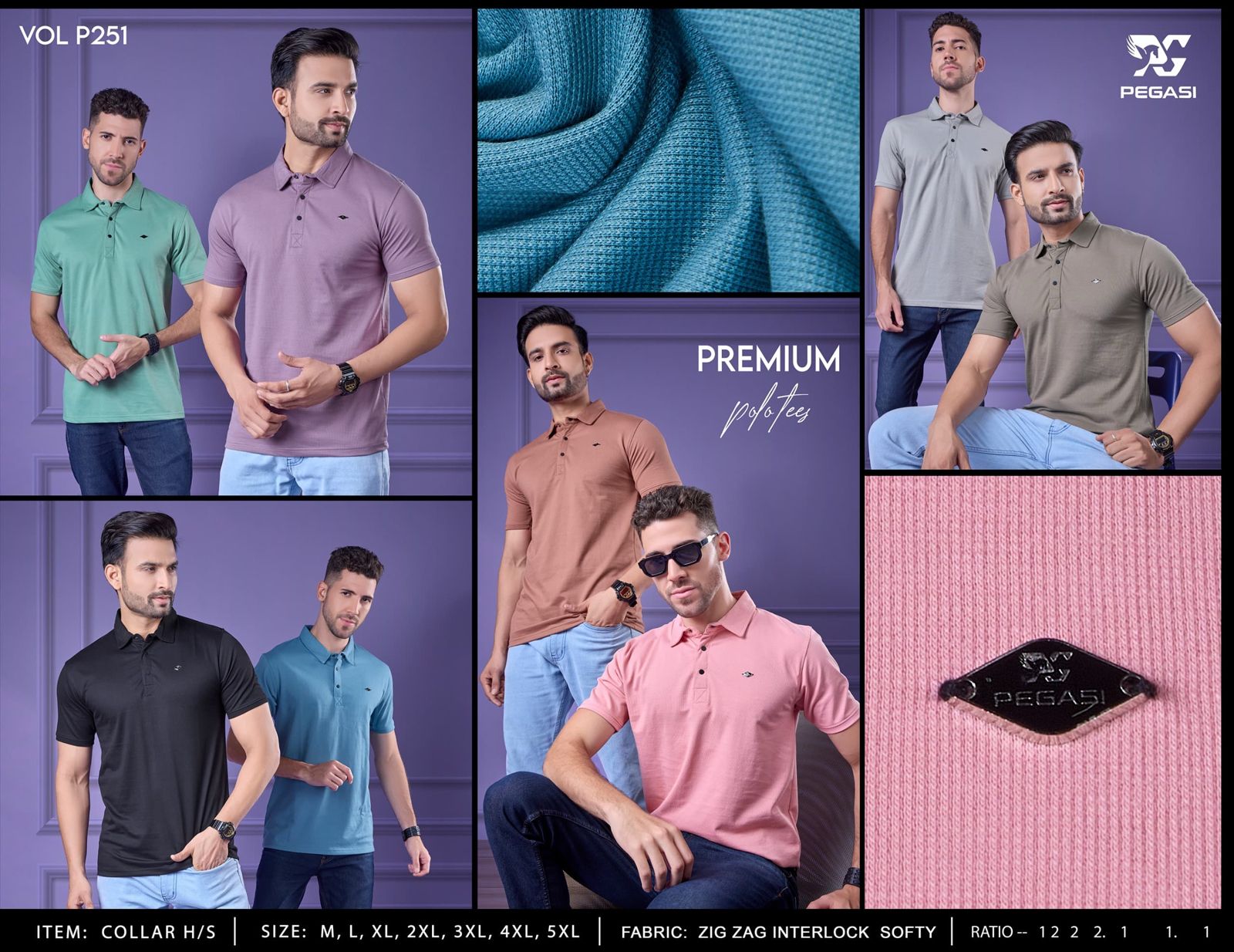Gsm 230 Vol P251 Pegasi Interlock Mens Tshirts Supplier