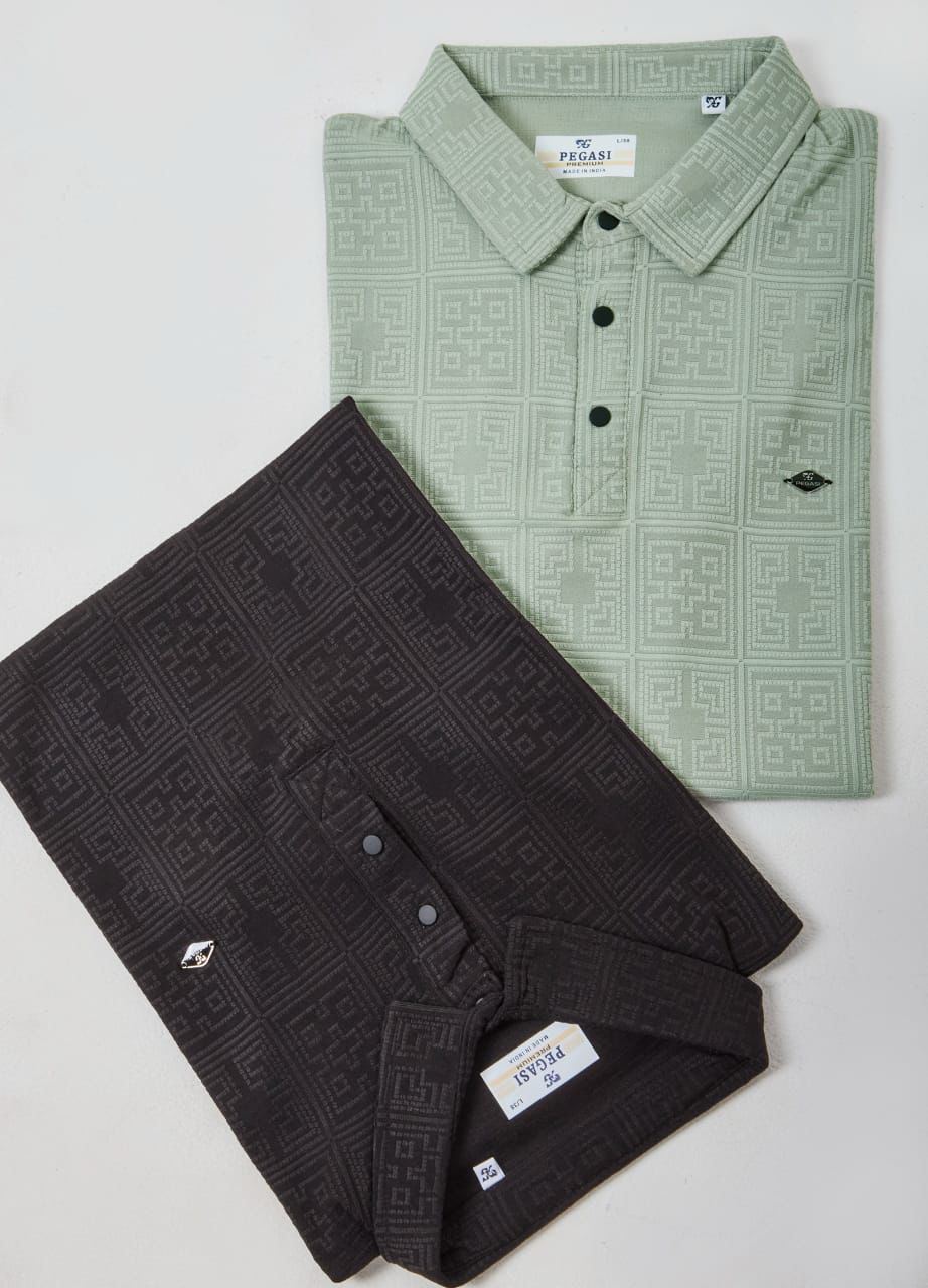 Gsm 235-245 Vol P205 Pegasi Jacquard Mens Tshirts Exporter Ahmedabad