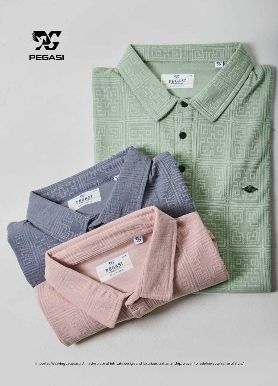 Gsm 235-245 Vol P205 Pegasi Jacquard Mens Tshirts Exporter Ahmedabad