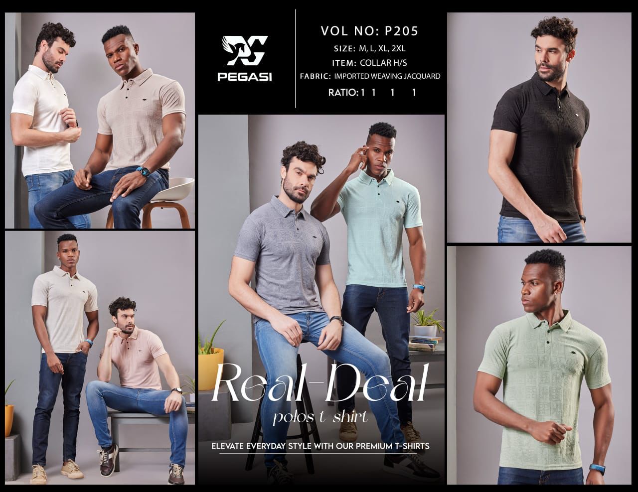 Gsm 235-245 Vol P205 Pegasi Jacquard Mens Tshirts Exporter Ahmedabad