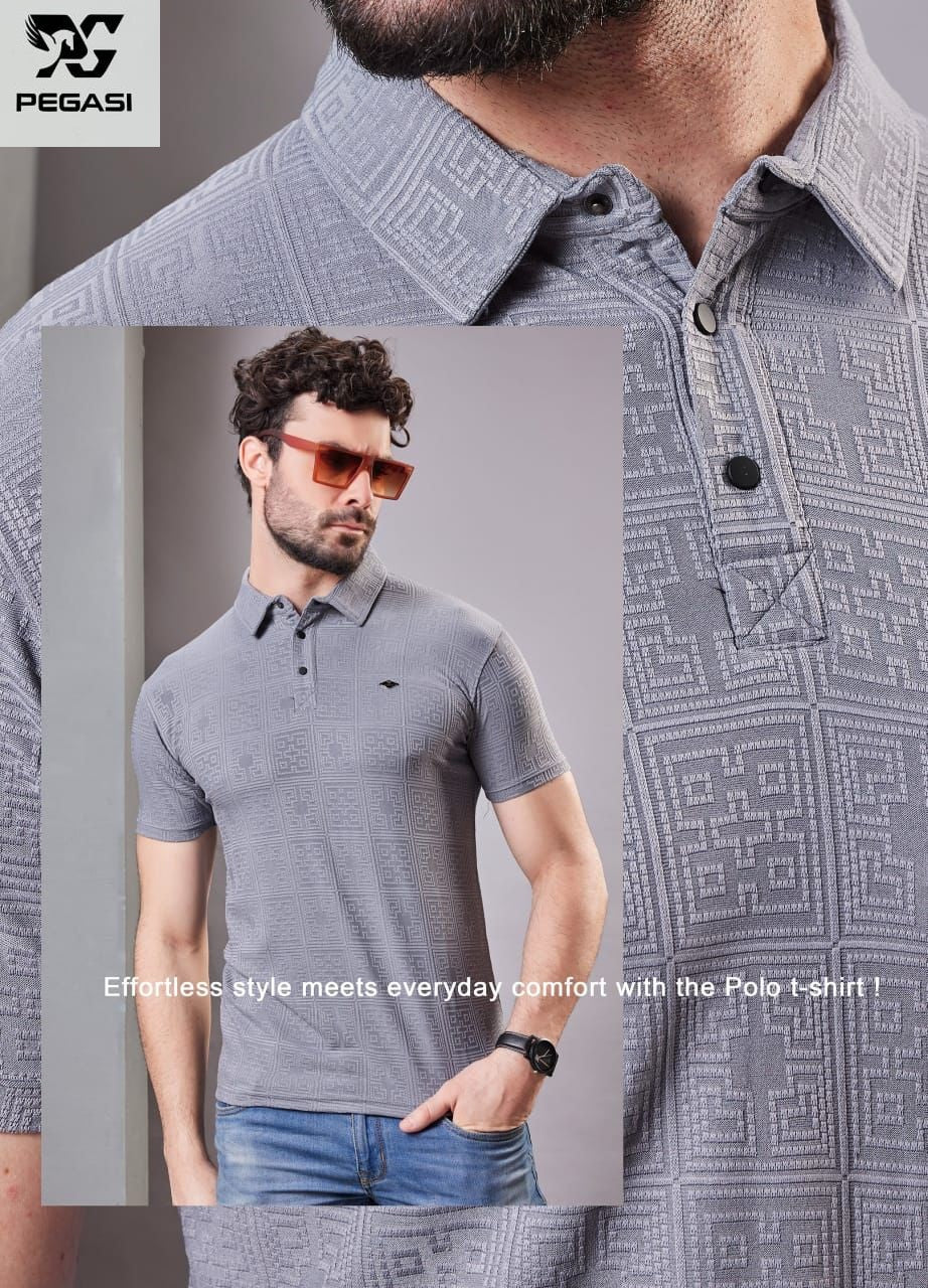 Gsm 235-245 Vol P205 Pegasi Jacquard Mens Tshirts Exporter Ahmedabad