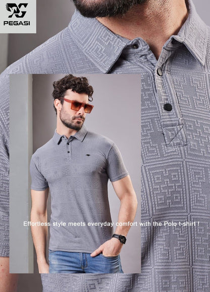 Gsm 235-245 Vol P205 Pegasi Jacquard Mens Tshirts Exporter Ahmedabad