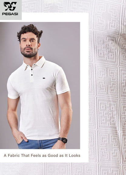 Gsm 235-245 Vol P205 Pegasi Jacquard Mens Tshirts Exporter Ahmedabad