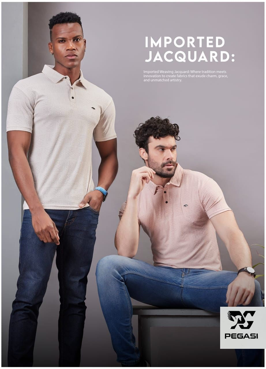 Gsm 235-245 Vol P205 Pegasi Jacquard Mens Tshirts Exporter Ahmedabad