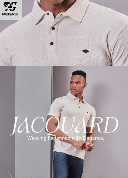 Gsm 235-245 Vol P205 Pegasi Jacquard Mens Tshirts Exporter Ahmedabad