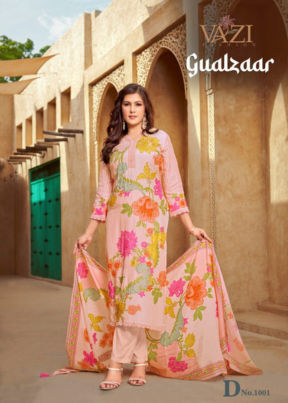 Gualzaar Vazi Fashion Viscose Muslin Readymade Pant Style Suits Supplier India
