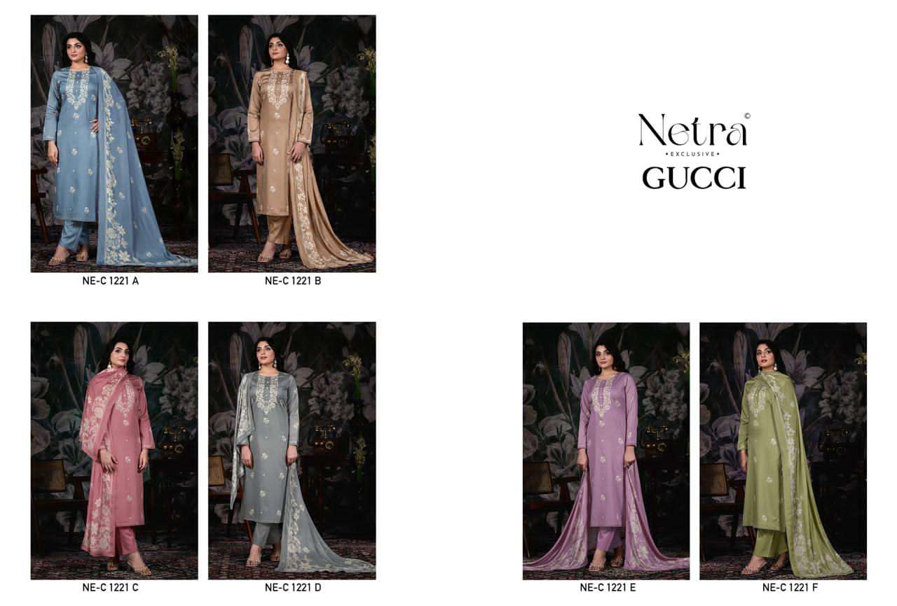 Gucci Netra Cotton Satin Pant Style Suits Wholesaler India