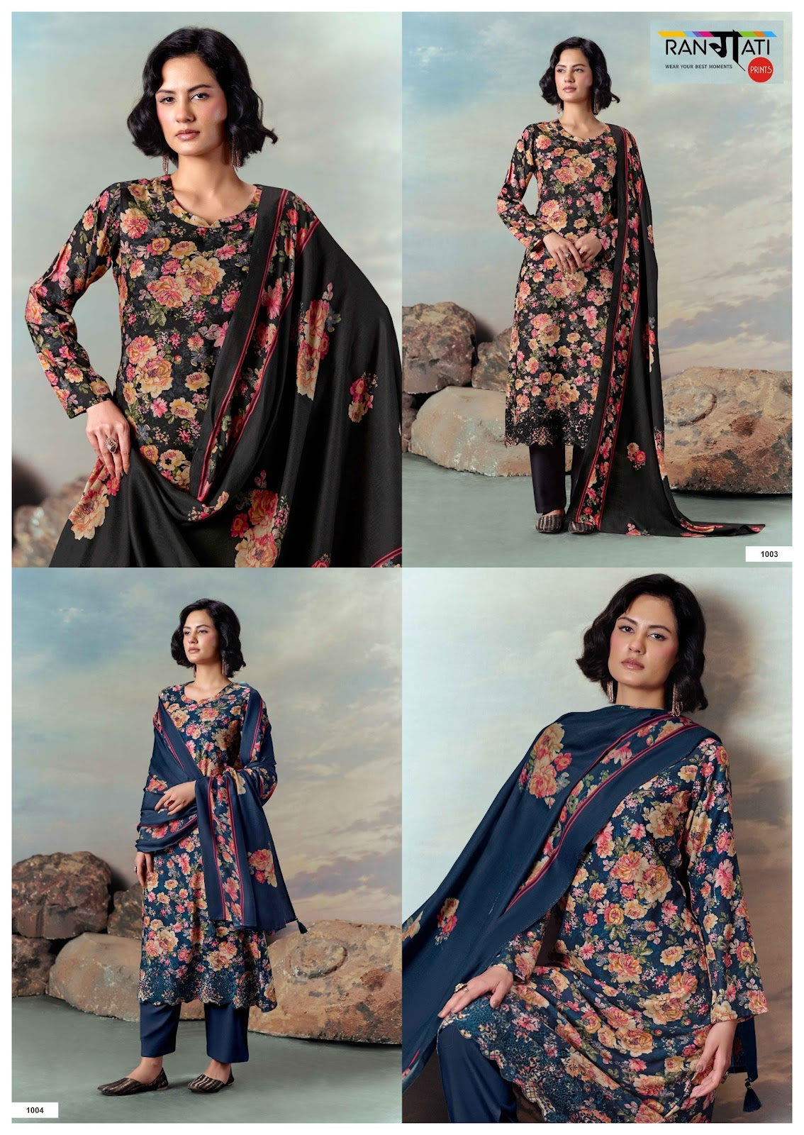 Gucci Rangati Prints Pashmina Suits Exporter India