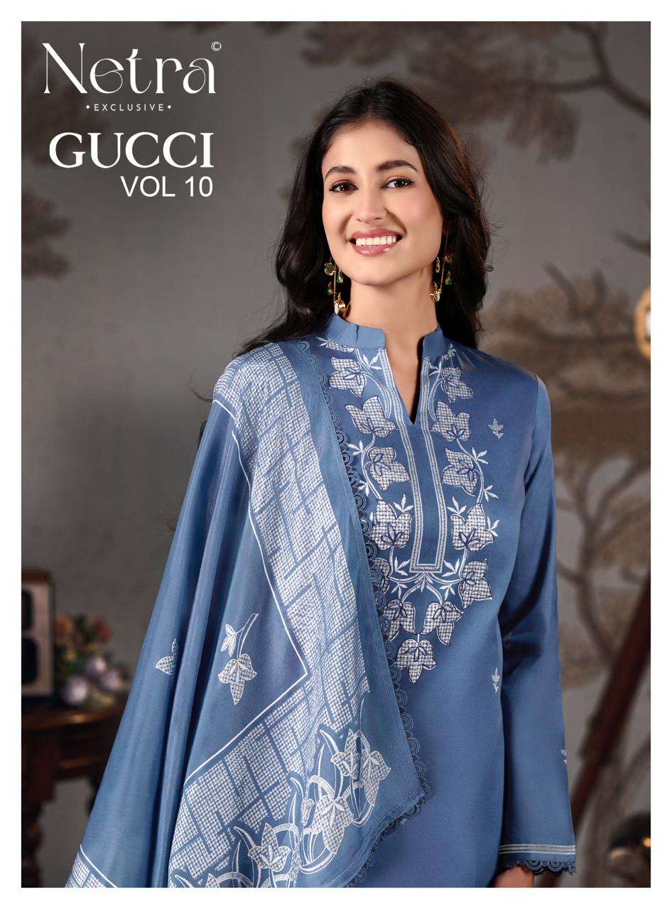 Gucci Vol 10 Netra Cotton Cambric Pant Style Suits Wholesaler Gujarat