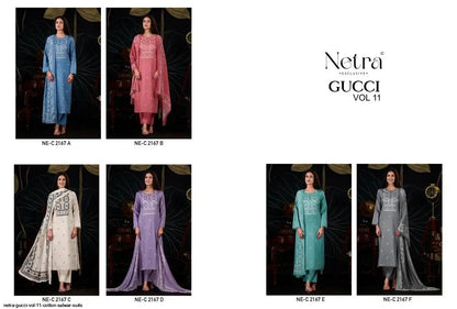 Gucci Vol 11 Netra Cotton Pant Style Suits Manufacturer Ahmedabad