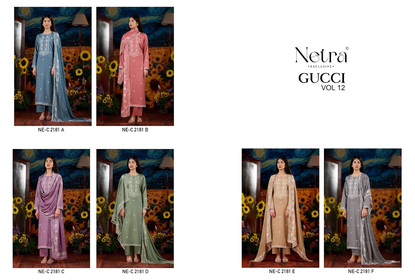 Gucci Vol 12 Netra Cotton Pant Style Suits Exporter Gujarat