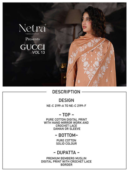 Gucci Vol 13 Netra Cotton Pant Style Suits Manufacturer