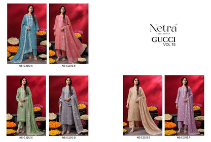 Gucci Vol 15 Netra Cotton Pant Style Suits Wholesaler