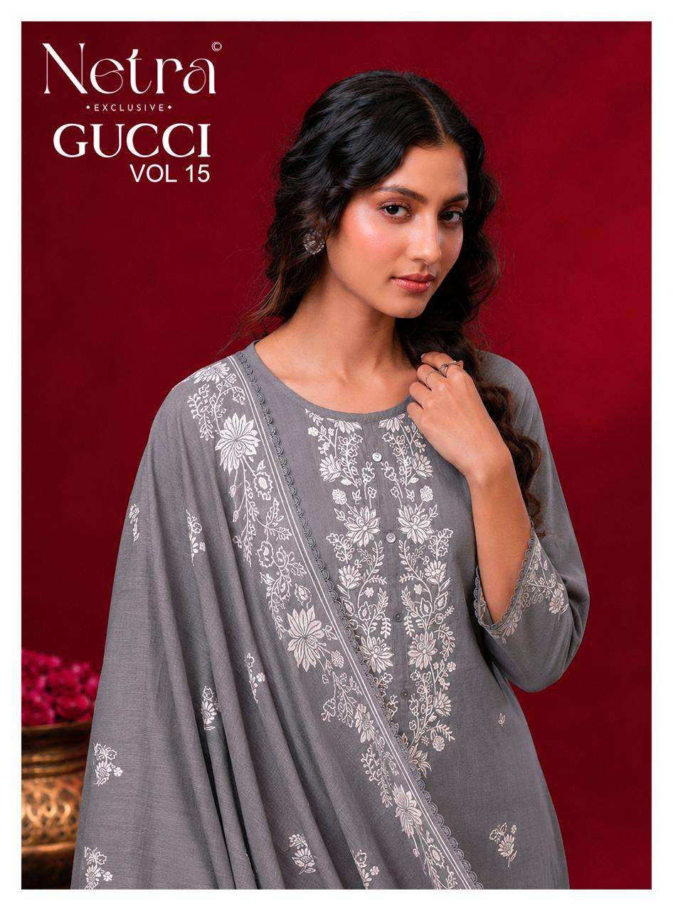 Gucci Vol 15 Netra Cotton Pant Style Suits Wholesaler