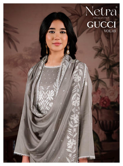 Gucci Vol 3 Netra Cotton Satin Pant Style Suits Supplier Gujarat