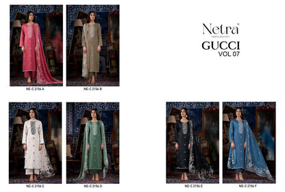 Gucci Vol 7 Netra Cotton Satin Pant Style Suits Exporter Ahmedabad