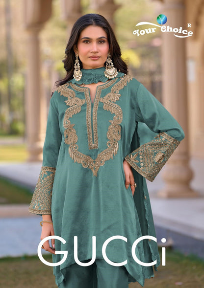 Gucci Your Choice Silk Pakistani Readymade Suits Wholesale Price