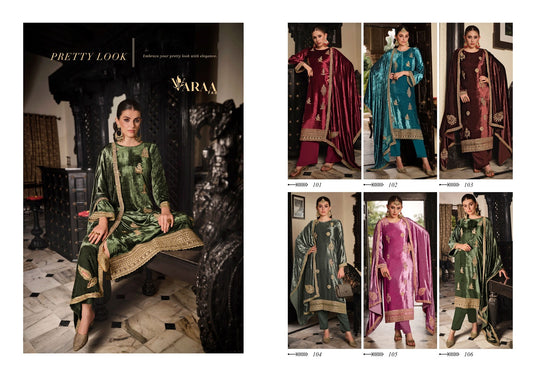 Gul Ahmed Vol 1 Varaa Fab Velvet Suits Wholesaler