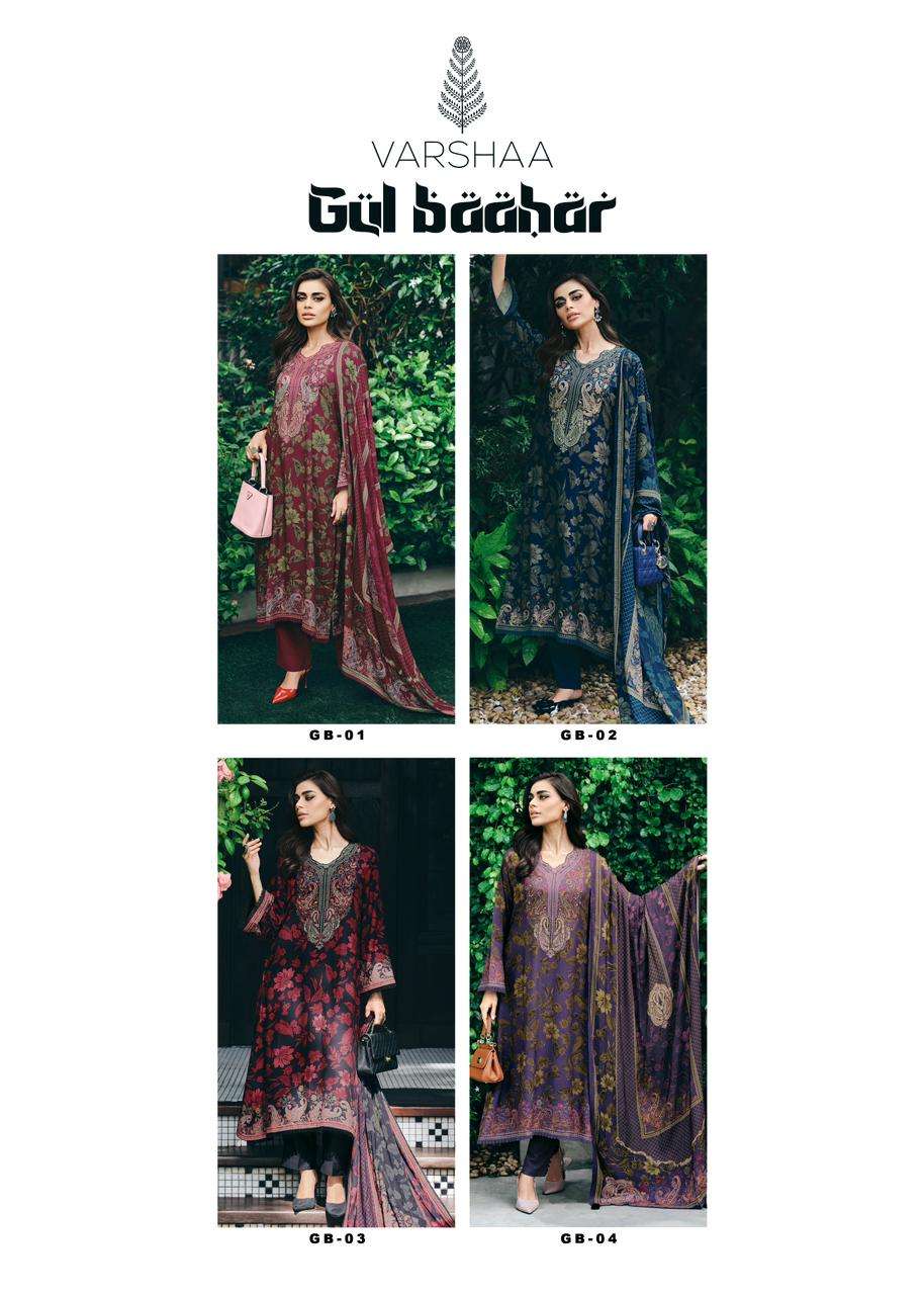 Gul Baahar Varsha Fashions Viscose Pashmina Pashmina Suits Wholesaler India