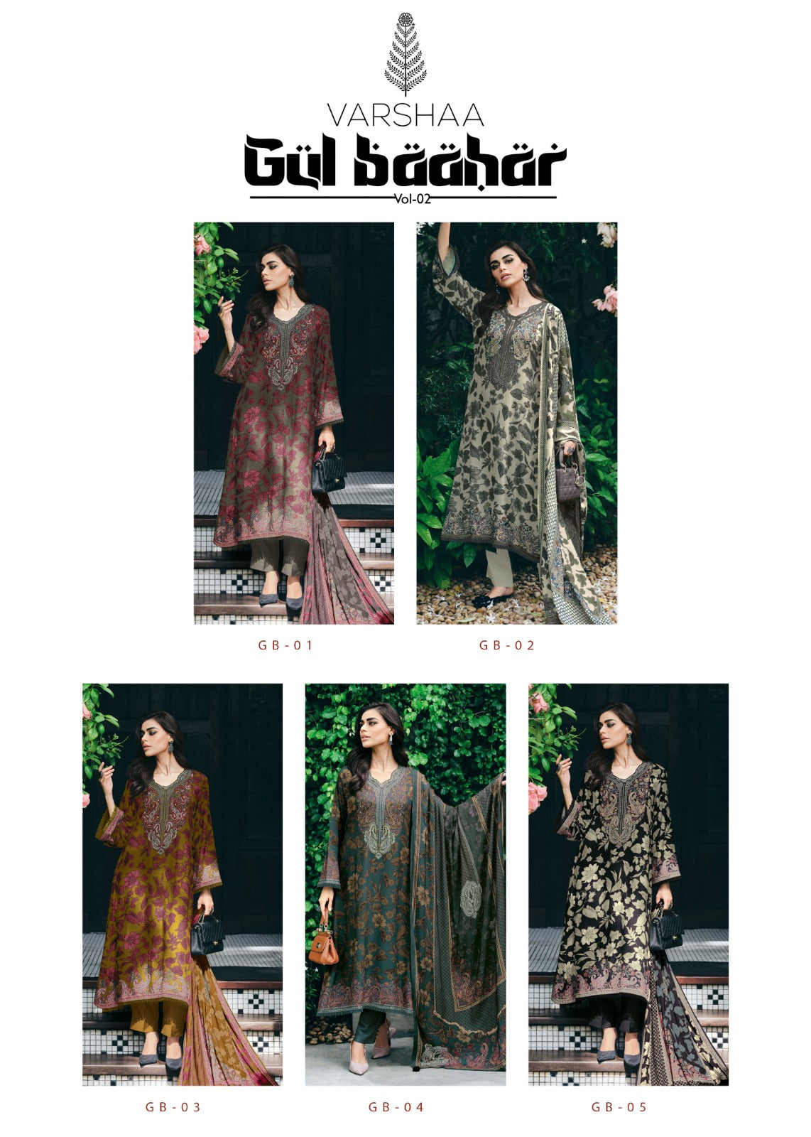 Gul Baahar Vol 2 Varsha Fashions Viscose Pashmina Suits Supplier Gujarat