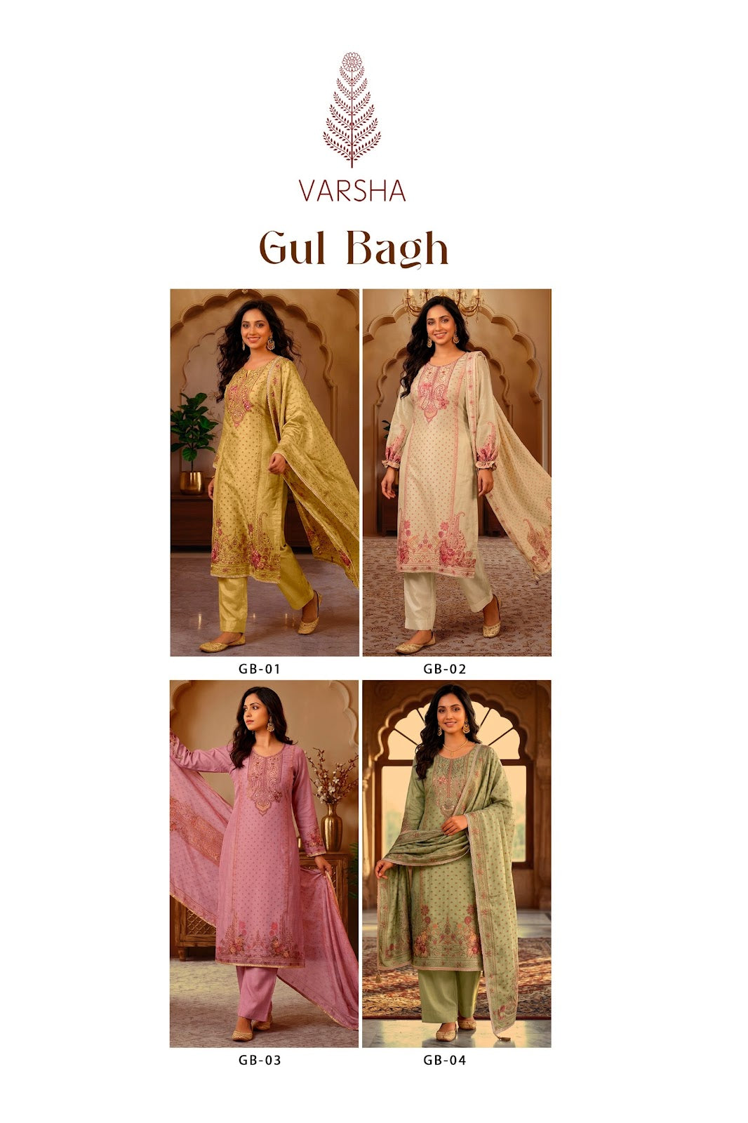 Gul Bagh Varshaa Viscose Pant Style Suits Supplier India