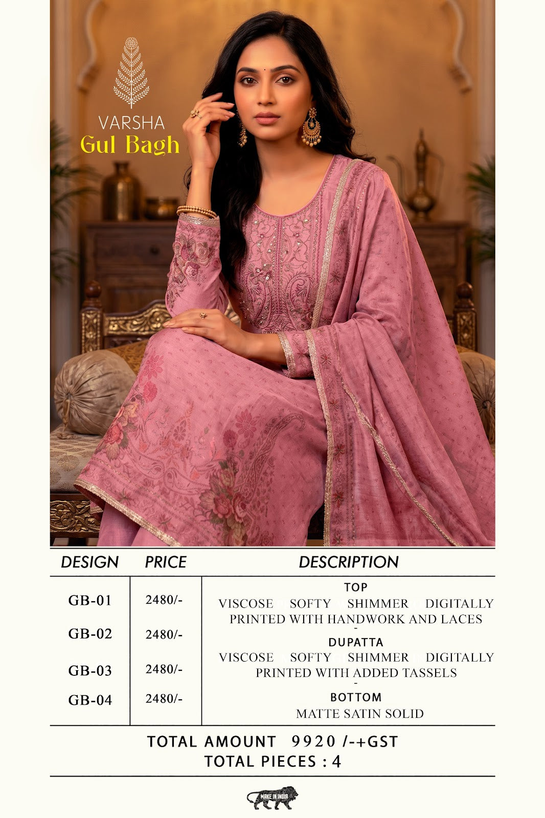 Gul Bagh Varshaa Viscose Pant Style Suits Supplier India