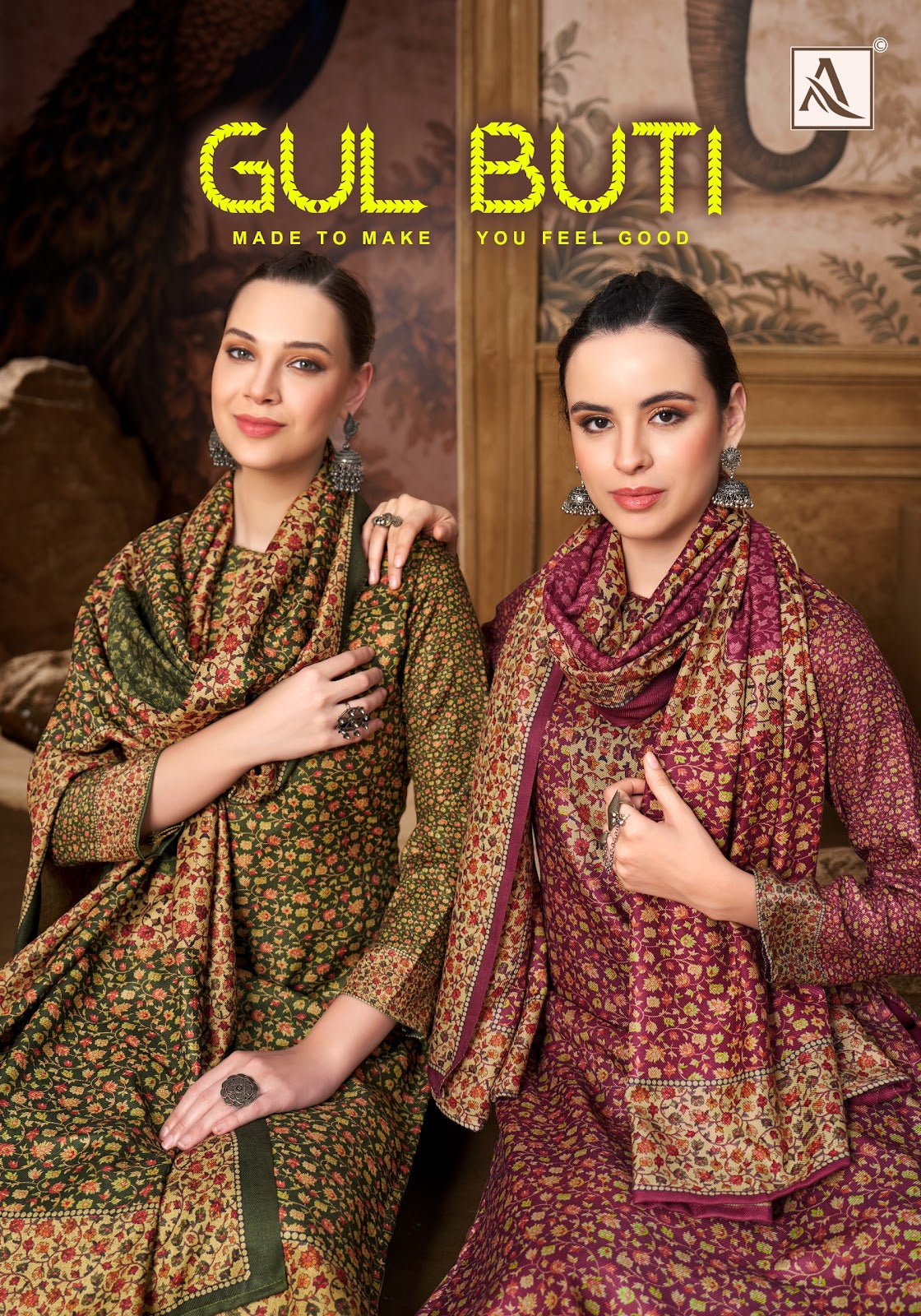 Gul Buti Alok Viscose Pashmina Suits Exporter Gujarat