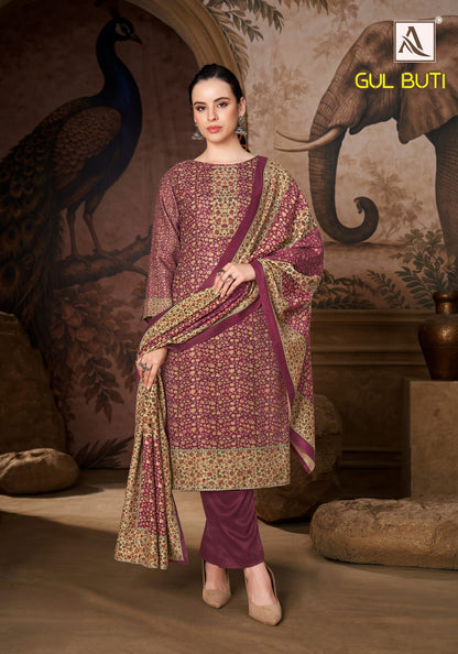 Gul Buti Alok Viscose Pashmina Suits Exporter Gujarat
