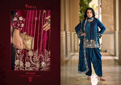 Gul E Gulzar Vol 1 Varaa Fab Viscose Velvet Suits Wholesaler