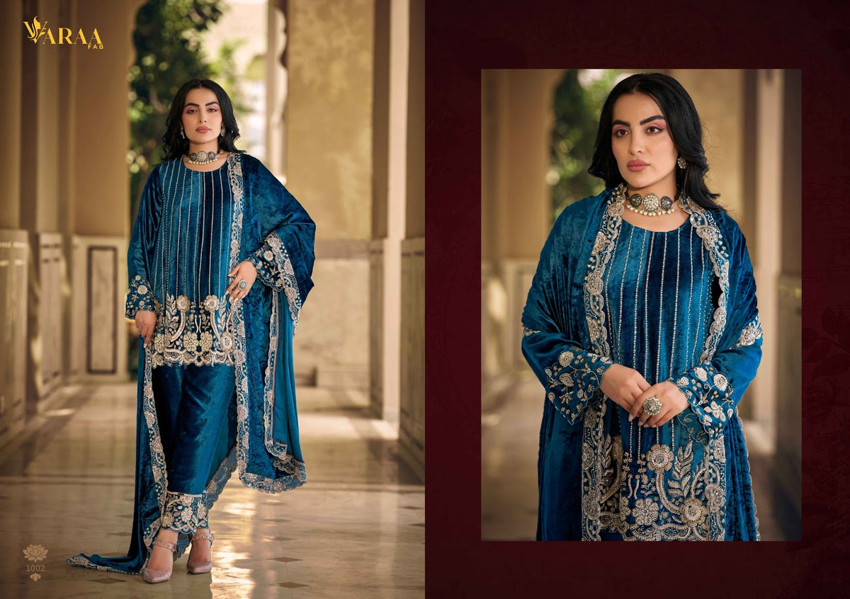 Gul E Gulzar Vol 1 Varaa Fab Viscose Velvet Suits Wholesaler