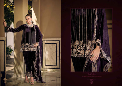 Gul E Gulzar Vol 1 Varaa Fab Viscose Velvet Suits Wholesaler