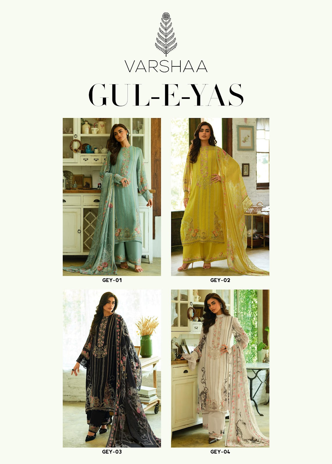 Gul E Yas Varshaa Chiffon Plazzo Style Suits Wholesale Rate